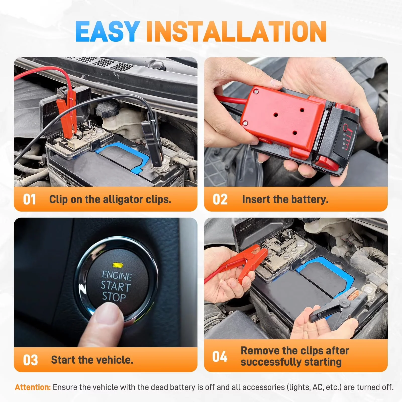 Sakerplus® Portable Battery Jumper Booster Cables - Image 12