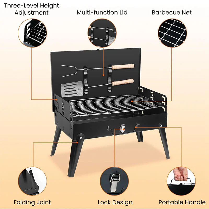 Sakerplus® Portable Foldable Charcoal BBQ Grill Kit - Image 8