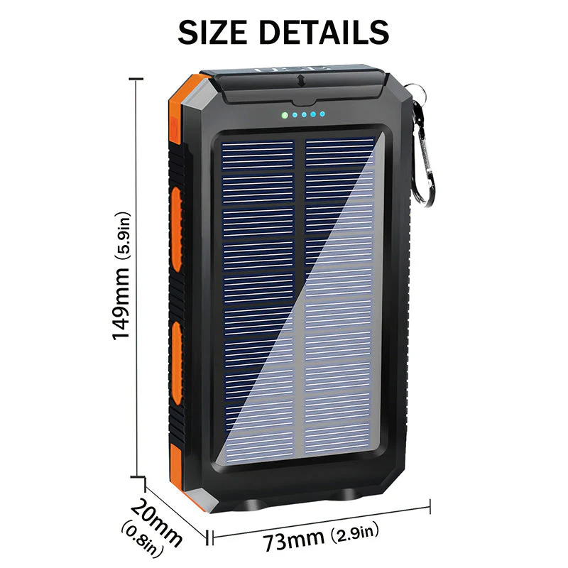SakerplusĀ® Portable Solar Power Bank With Flashlight - Image 13