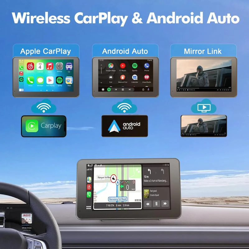 Sakerplus® Portable Wireless CarPlay Touch Screen - Image 10