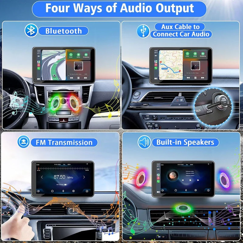 Sakerplus® Portable Wireless CarPlay Touch Screen - Image 4
