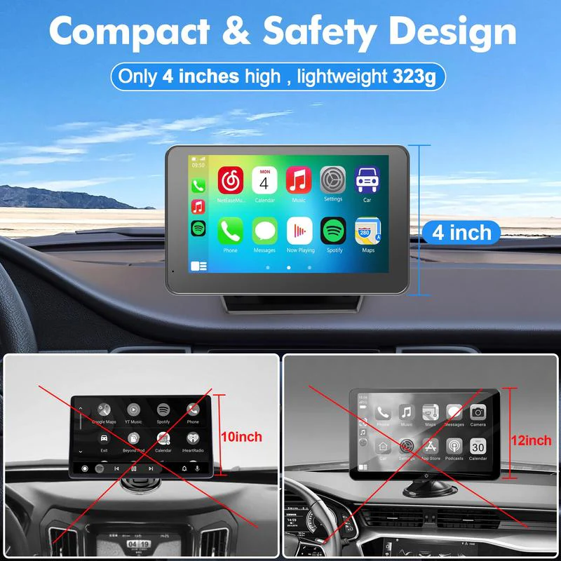 Sakerplus® Portable Wireless CarPlay Touch Screen - Image 5