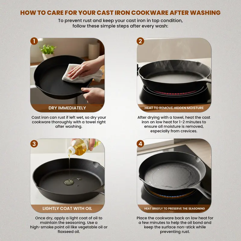 Sakerplus® Pre Seasoned Cast Iron Skillet Set - Image 4