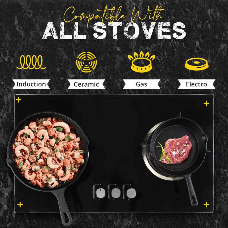 Sakerplus® Pre Seasoned Cast Iron Skillet Set - Image 5