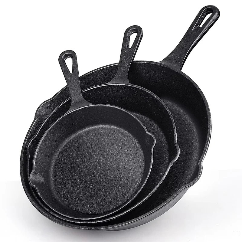 Sakerplus® Pre-Seasoned Cast Iron Skillet Set