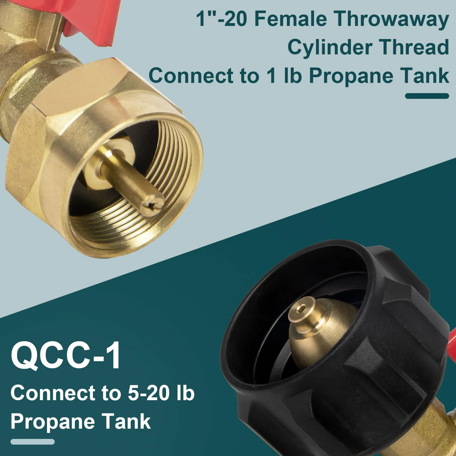 SakerplusĀ® Propane Refill Adapter With Ball Valve - Image 2