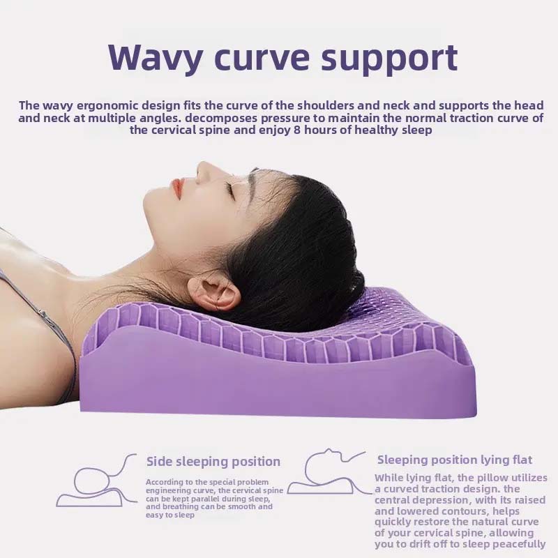 SakerplusĀ® Purple Gel Latex Neck Pillow - Image 7