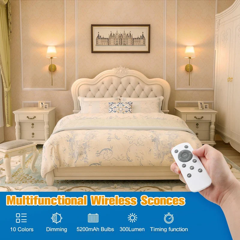 Sakerplus® Rechargeable Battery Operated Wall Sconces - Image 5