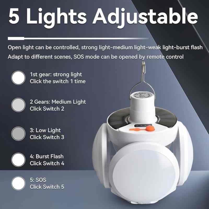 SakerplusĀ® Rechargeable Camping Lantern with Hook - Image 11