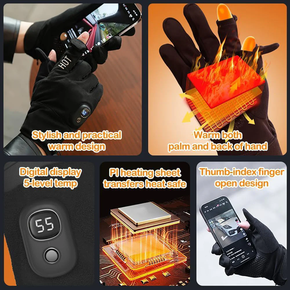 SakerplusĀ® Rechargeable Electric Heated Winter Gloves - Image 7