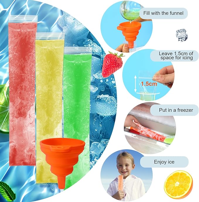 Sakerplus® Reusable Ice Pop Bags Set - Image 2