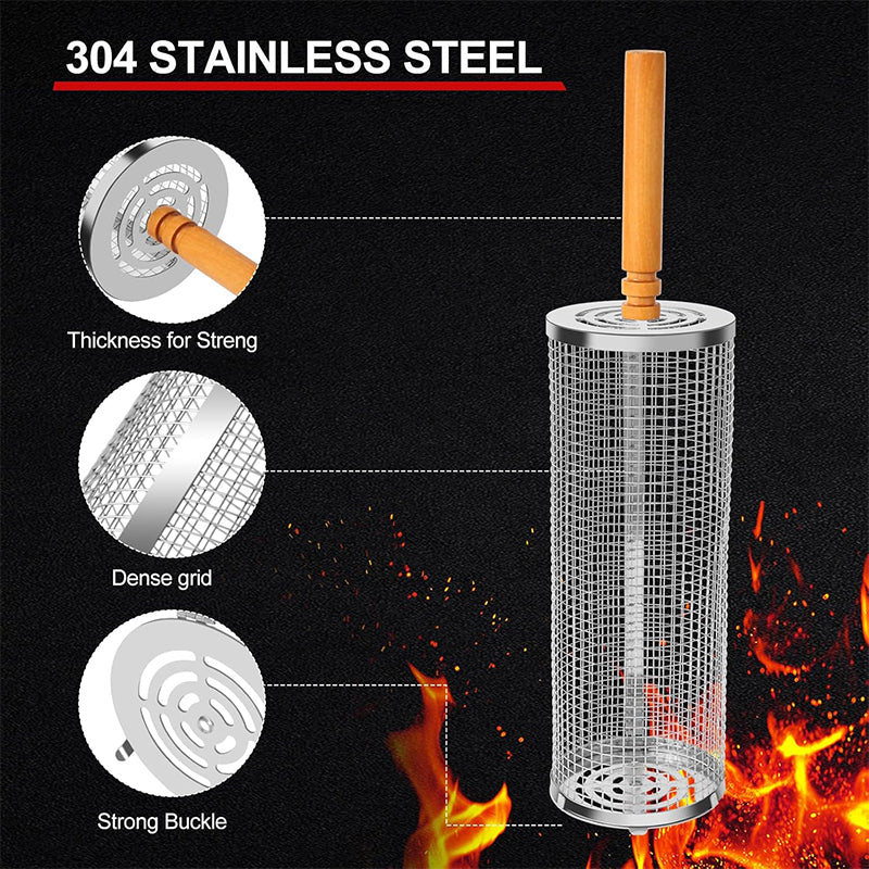Sakerplus® Rolling Grill Basket Set - Image 5