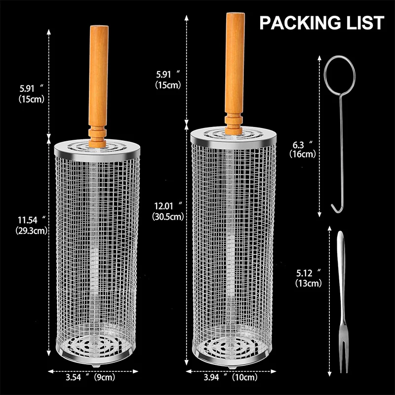 Sakerplus® Rolling Grill Basket Set - Image 6