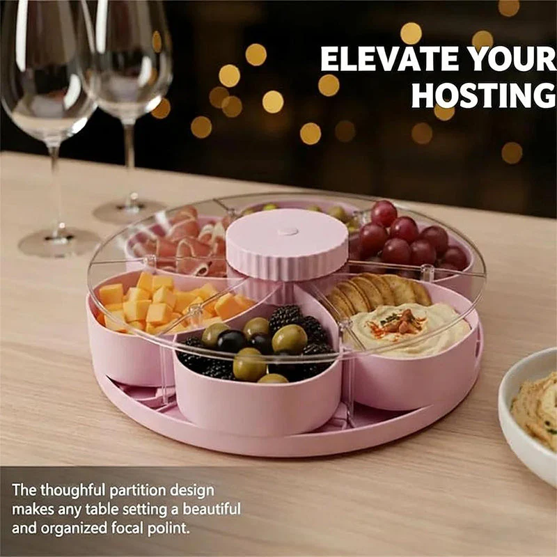 Sakerplus® Rotating Divided Snack Serving Tray - Image 2