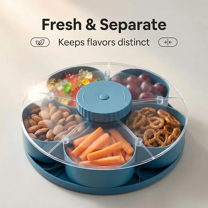 Sakerplus® Rotating Divided Snack Serving Tray - Image 6
