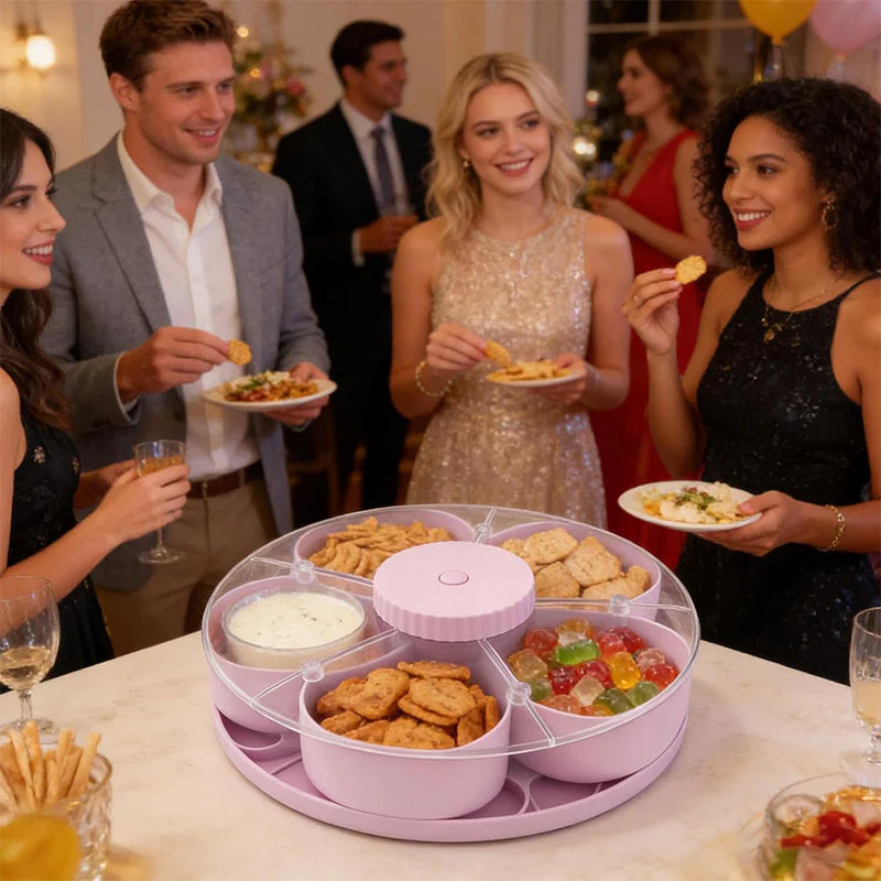 Sakerplus® Rotating Divided Snack Serving Tray - Image 7