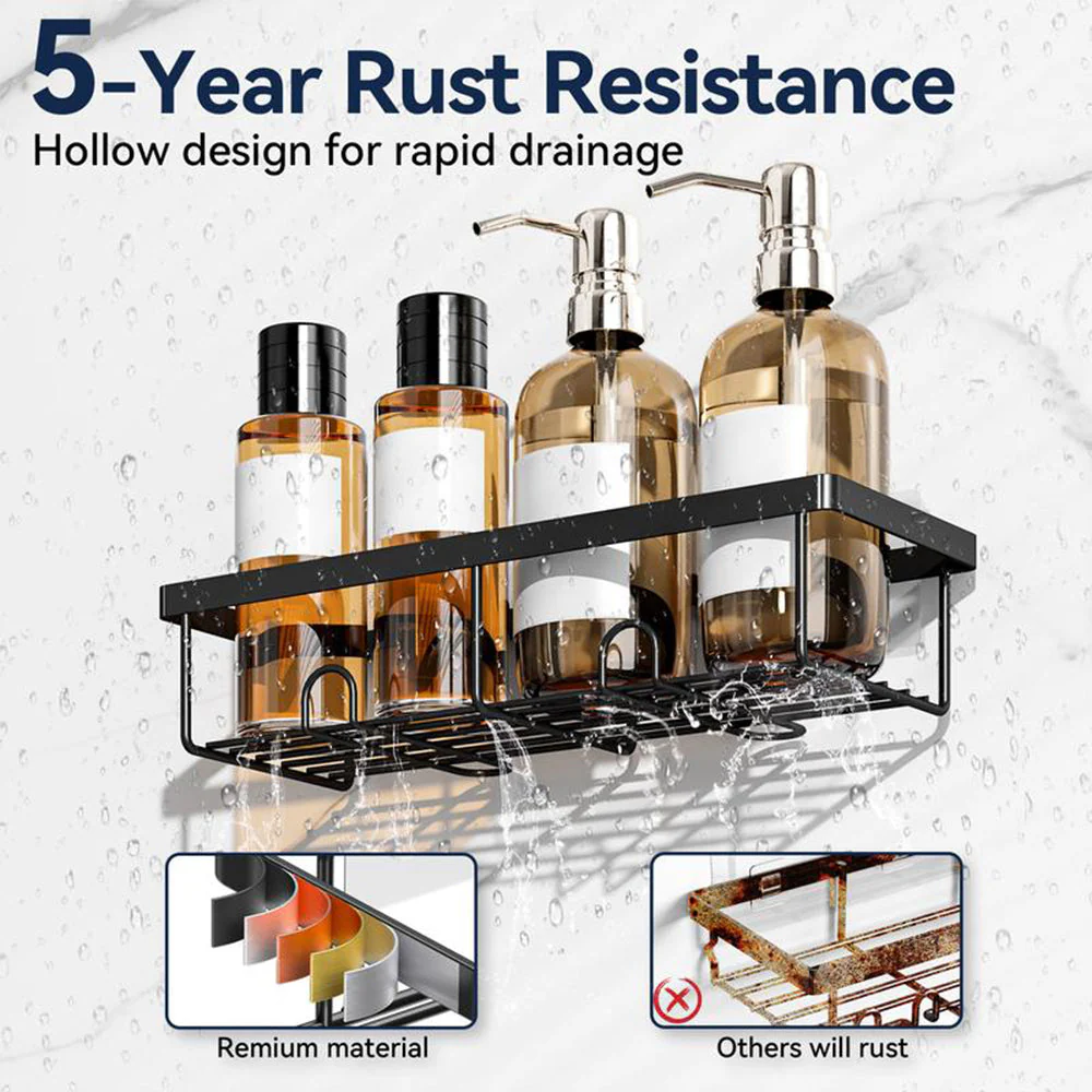 SakerplusĀ® Rustproof Shower Caddy Storage Set - Image 5