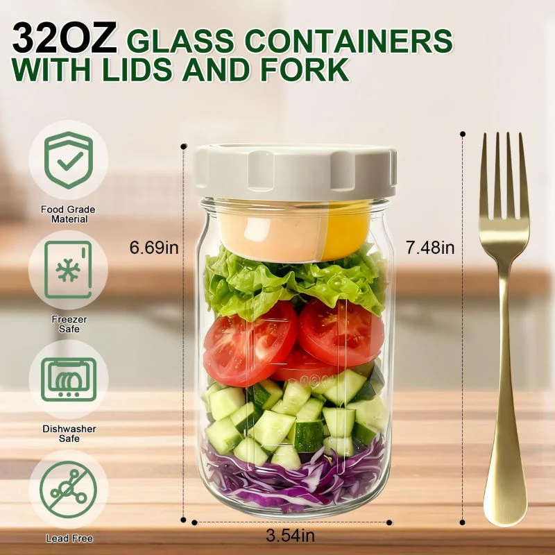 Sakerplus® Salad Dressing Container Glass Jars - Image 8