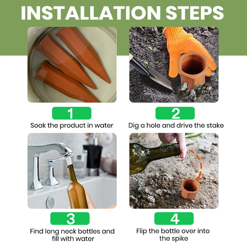 Sakerplus® Self-Watering Terracotta Plant Spikes Pack - Image 8