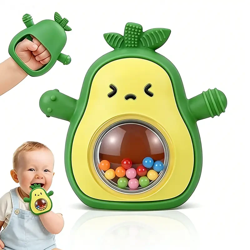 Sakerplus® Silicone Avocado Baby Teething Toy - Image 2