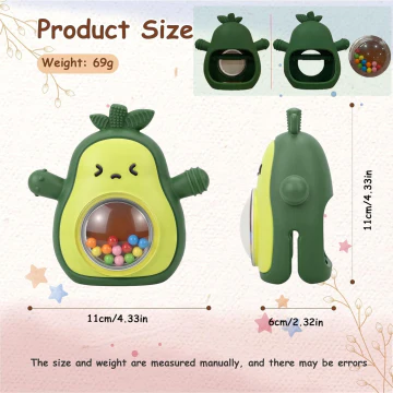 Sakerplus® Silicone Avocado Baby Teething Toy - Image 6