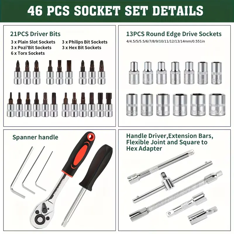 SakerplusĀ® Socket Wrench Set for Automotive Repair - Image 7