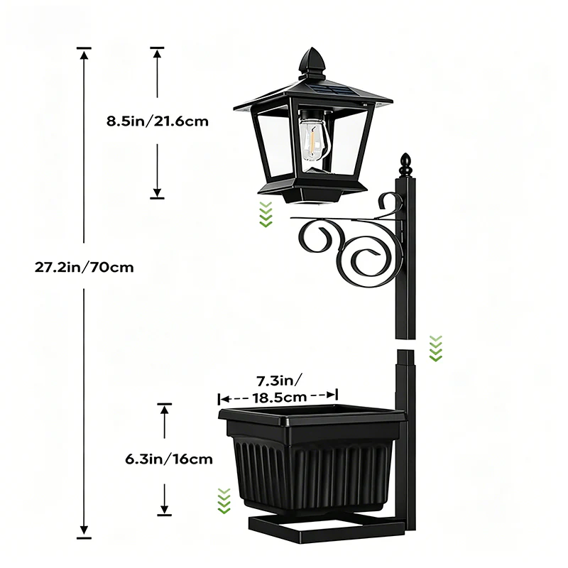 SakerplusĀ® Solar Lamp Post With Planter Box - Image 11