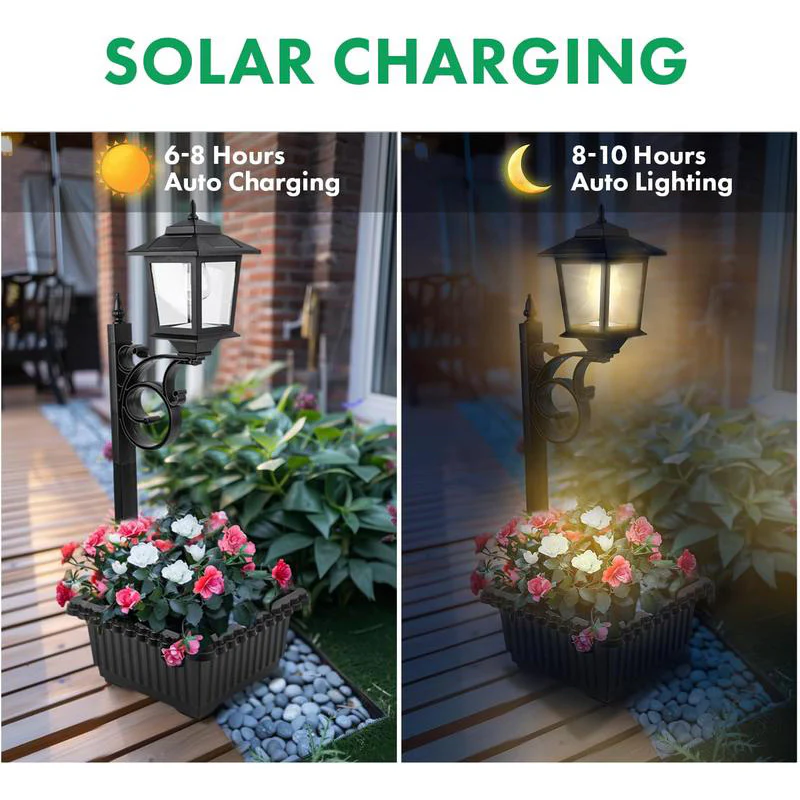 SakerplusĀ® Solar Lamp Post With Planter Box - Image 3