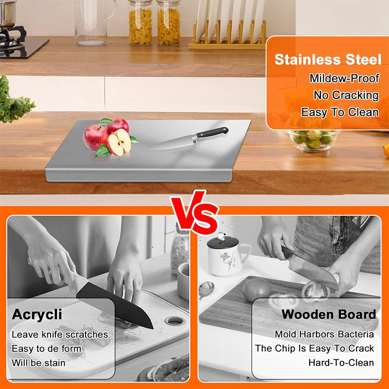 Sakerplus® Stainless Steel Kitchen Cutting Board - Image 5