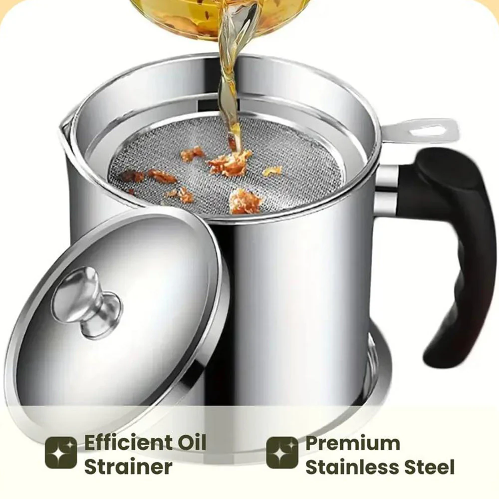 SakerplusĀ® Stainless Steel Oil Pot with Filter - Image 5