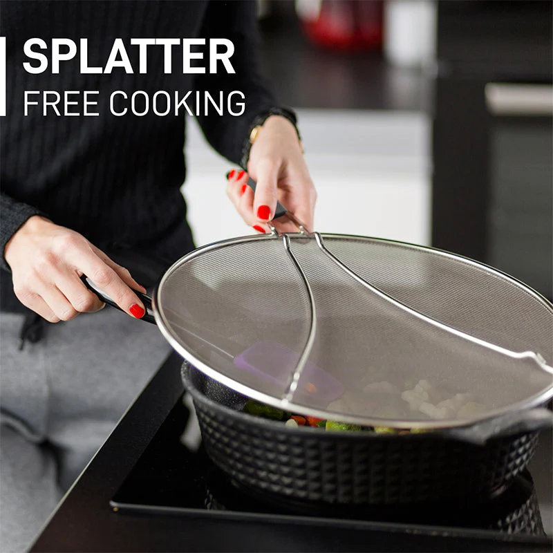 Sakerplus® Stainless Steel Splatter Screen Frying Pan - Image 4