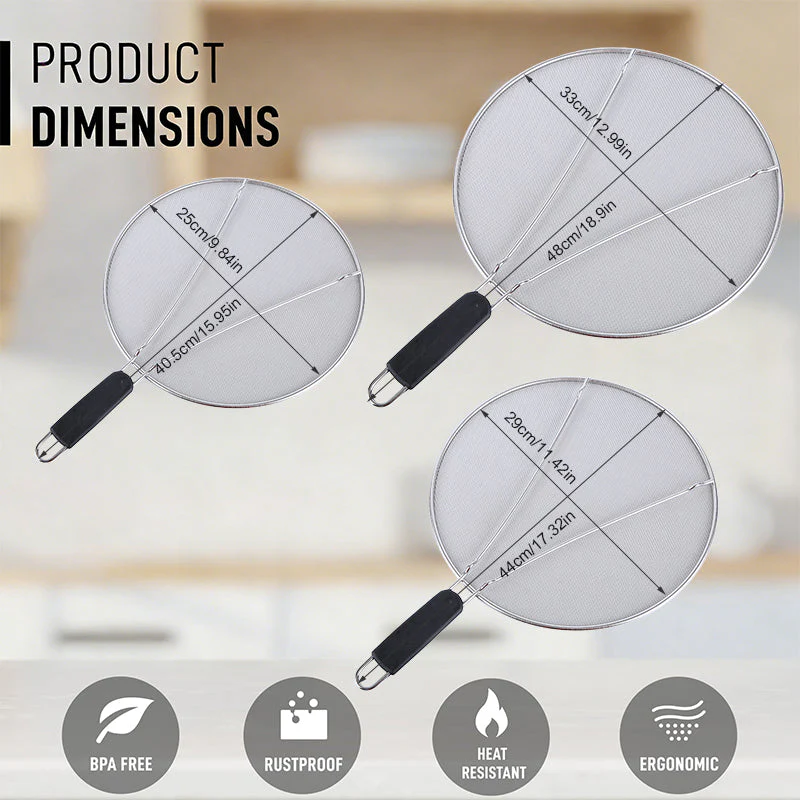 Sakerplus® Stainless Steel Splatter Screen Frying Pan - Image 7