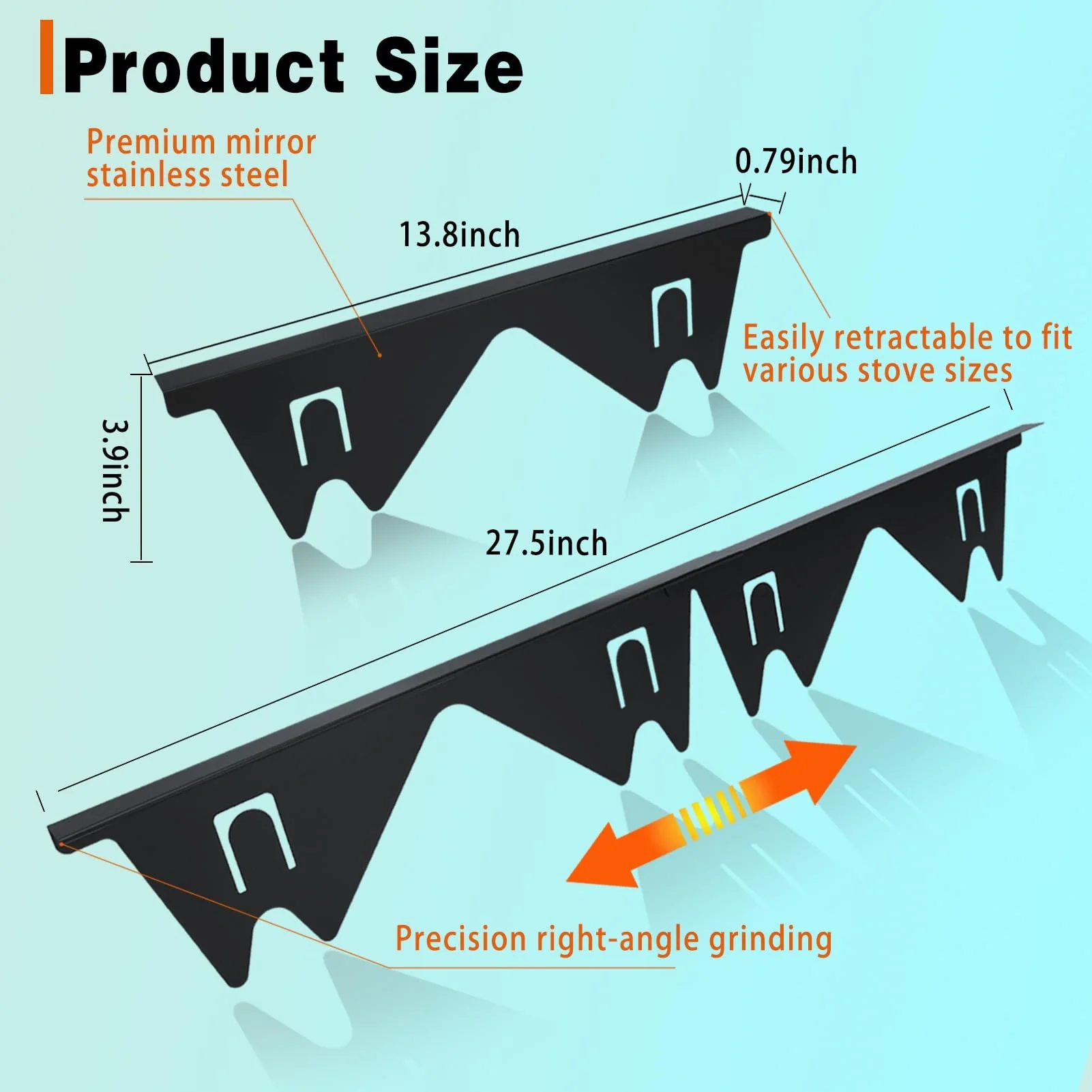 Sakerplus® Stove Gap Covers Stainless Steel - Image 2
