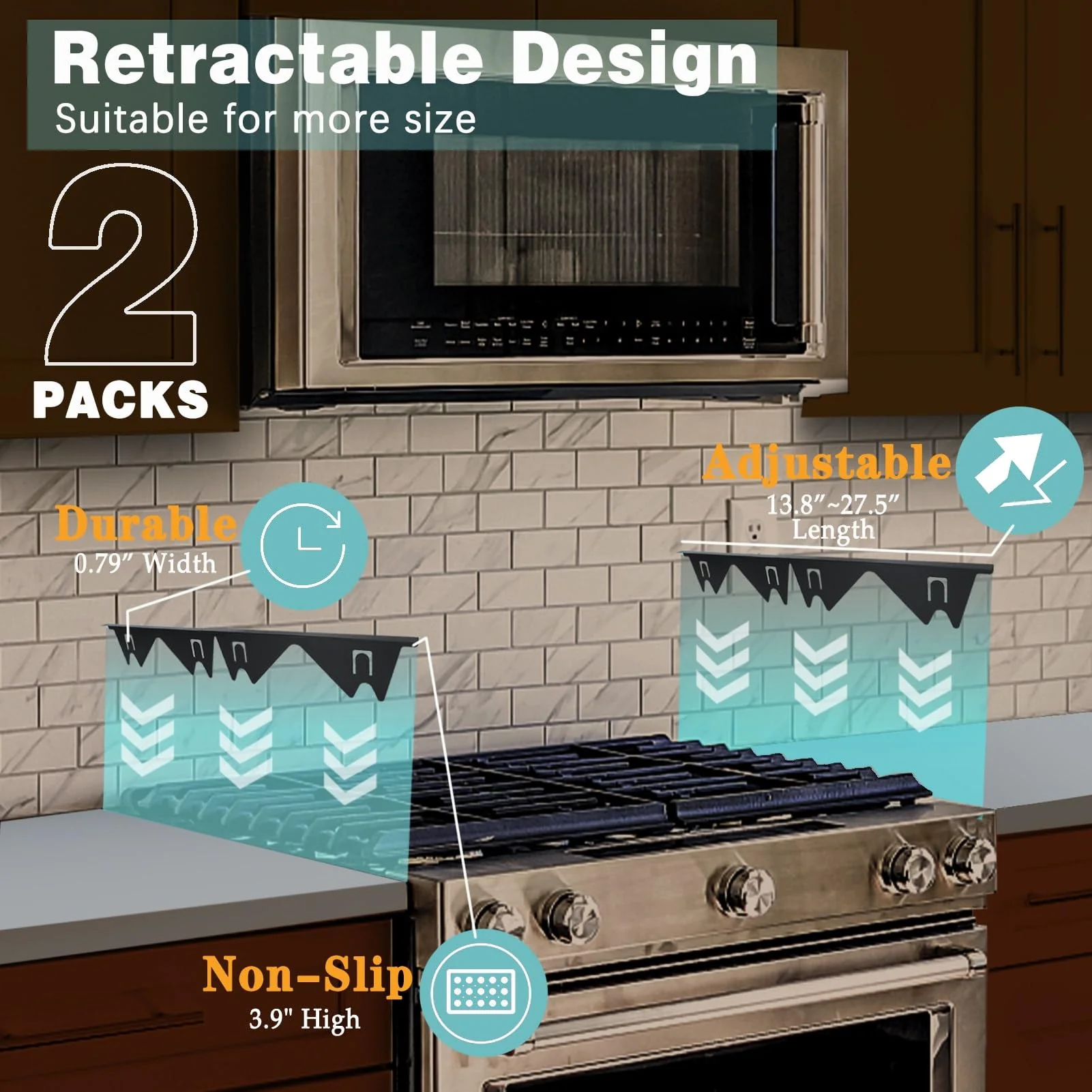 Sakerplus® Stove Gap Covers Stainless Steel - Image 3