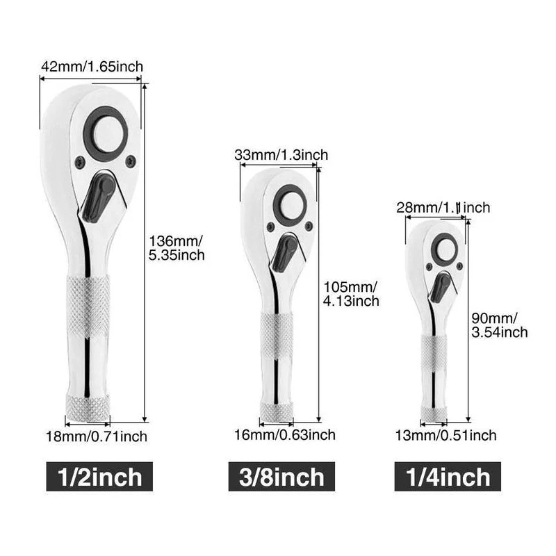 Sakerplus® Stubby Ratchet Set with Reversible Head - Image 10