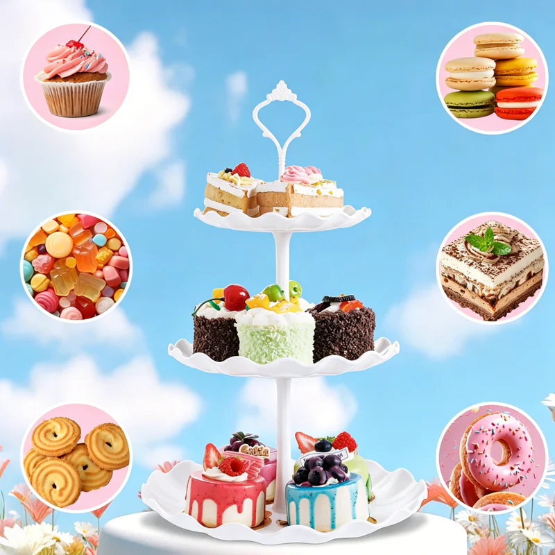 SakerplusĀ® Tiered Cake Stand Dessert Display Set - Image 4