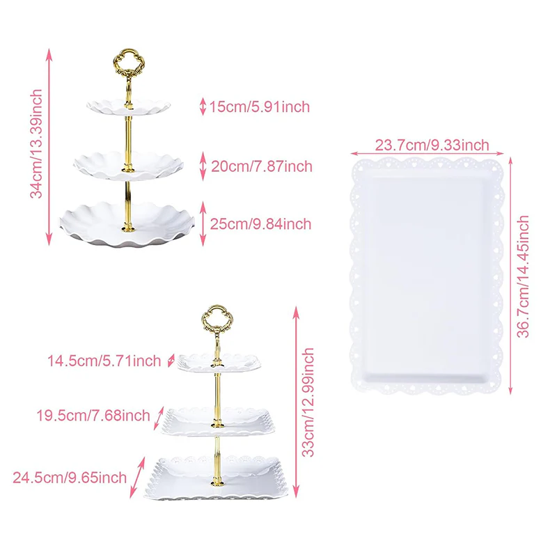 SakerplusĀ® Tiered Cake Stand Dessert Display Set - Image 9
