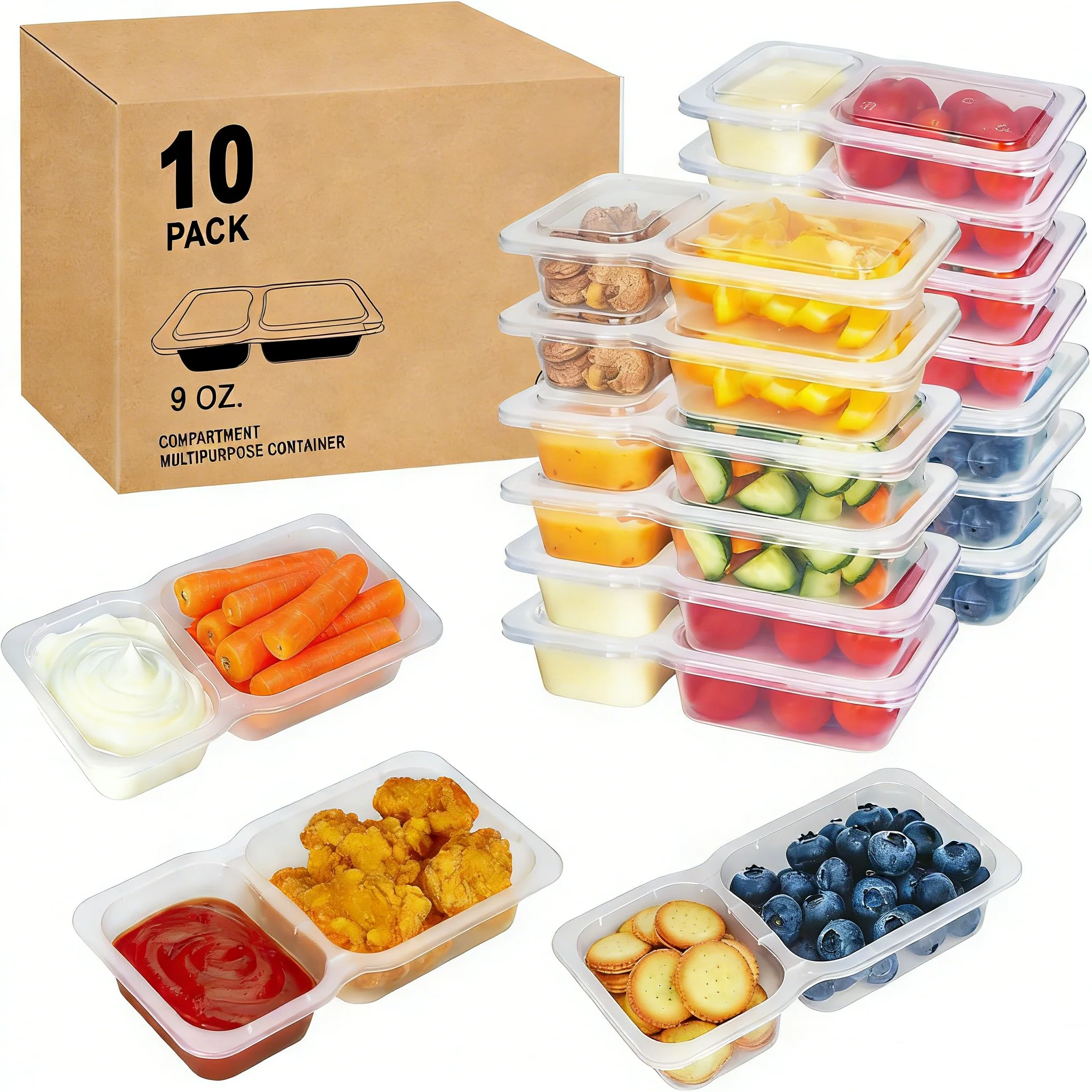 Sakerplus® Two Compartment Snackle Box Container - Image 10