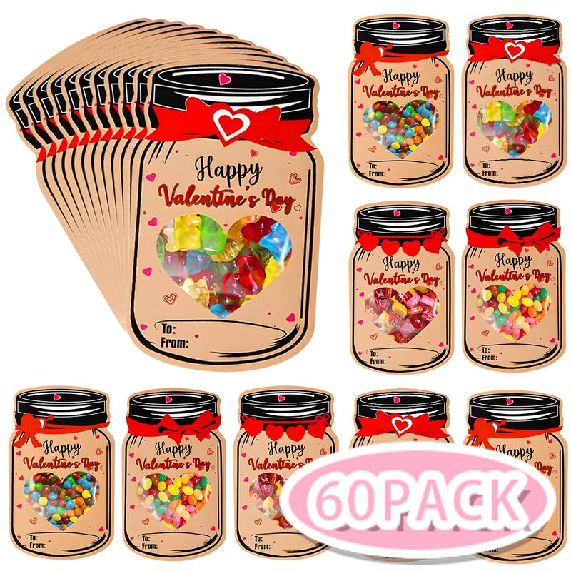 SakerplusĀ® Valentine Candy Jar Cards Set
