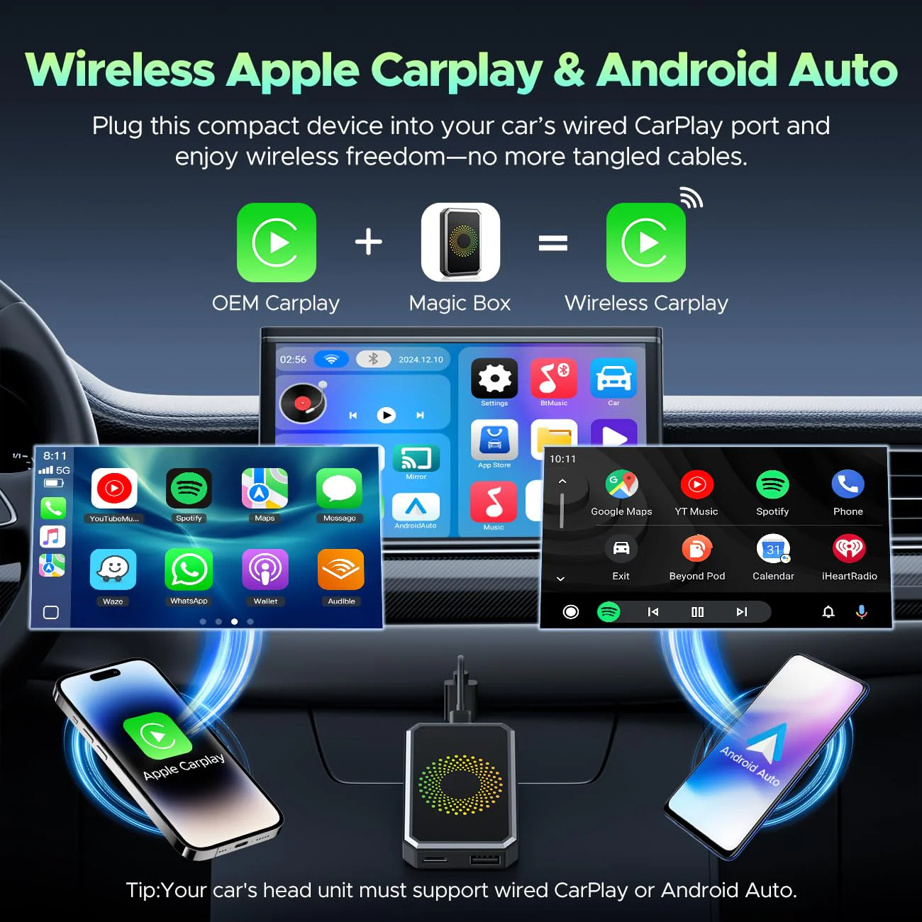 Sakerplus® Wireless CarPlay Adapter Video Box - Image 3