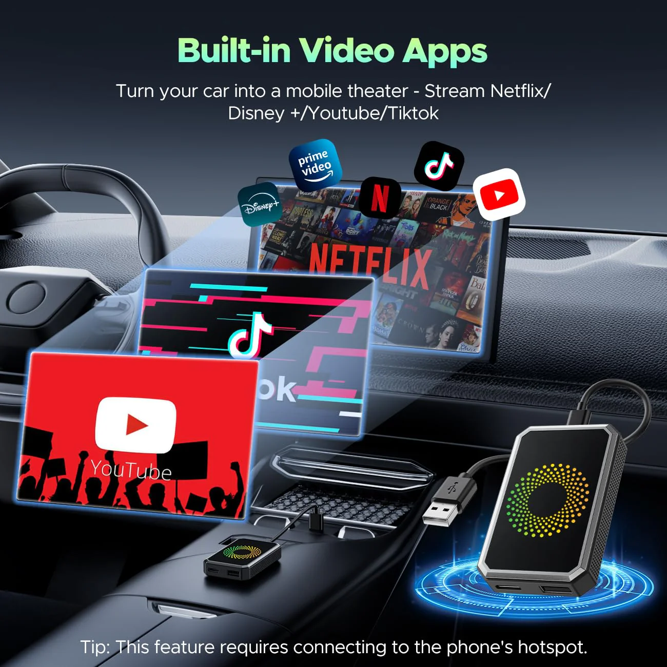 Sakerplus® Wireless CarPlay Adapter Video Box - Image 4