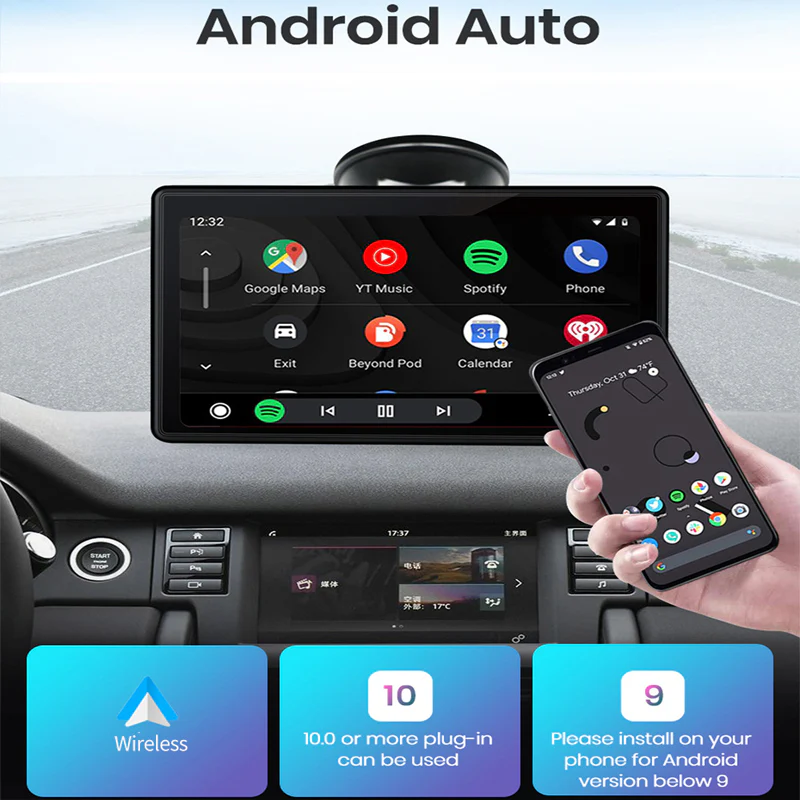 Sakerplus® Wireless CarPlay Portable Touchscreen Stereo - Image 13