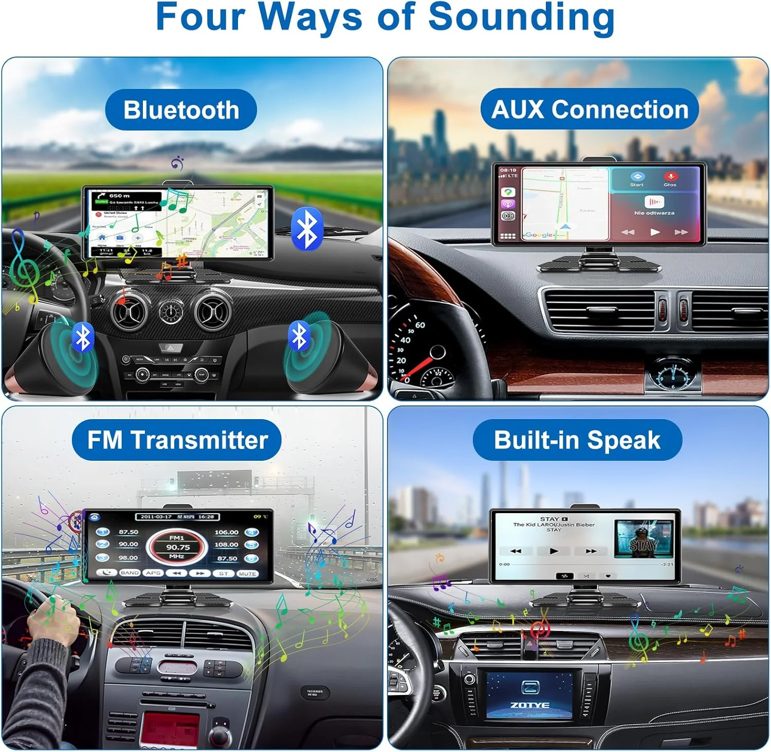 SakerplusĀ® Wireless Carplay Screen With 4K Dashcam - Image 8