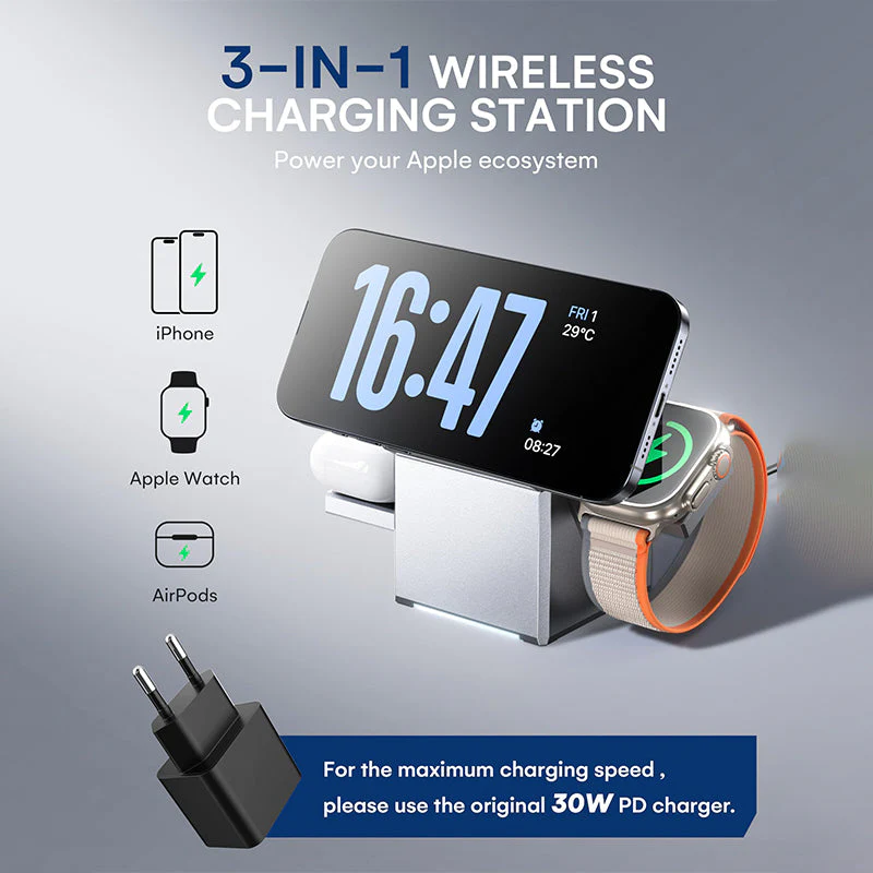Sakerplus 3 in 1 Charging Station for Apple - Image 8