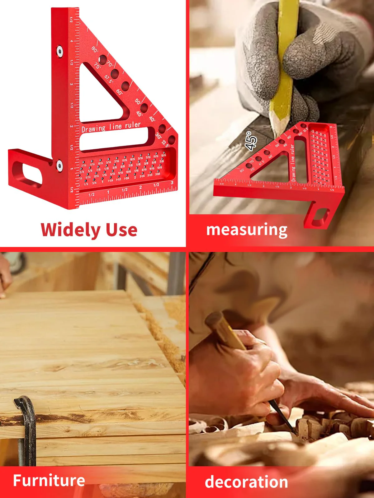 Sakerplus 3D Multi Angle Carpenter Square Ruler - Image 5