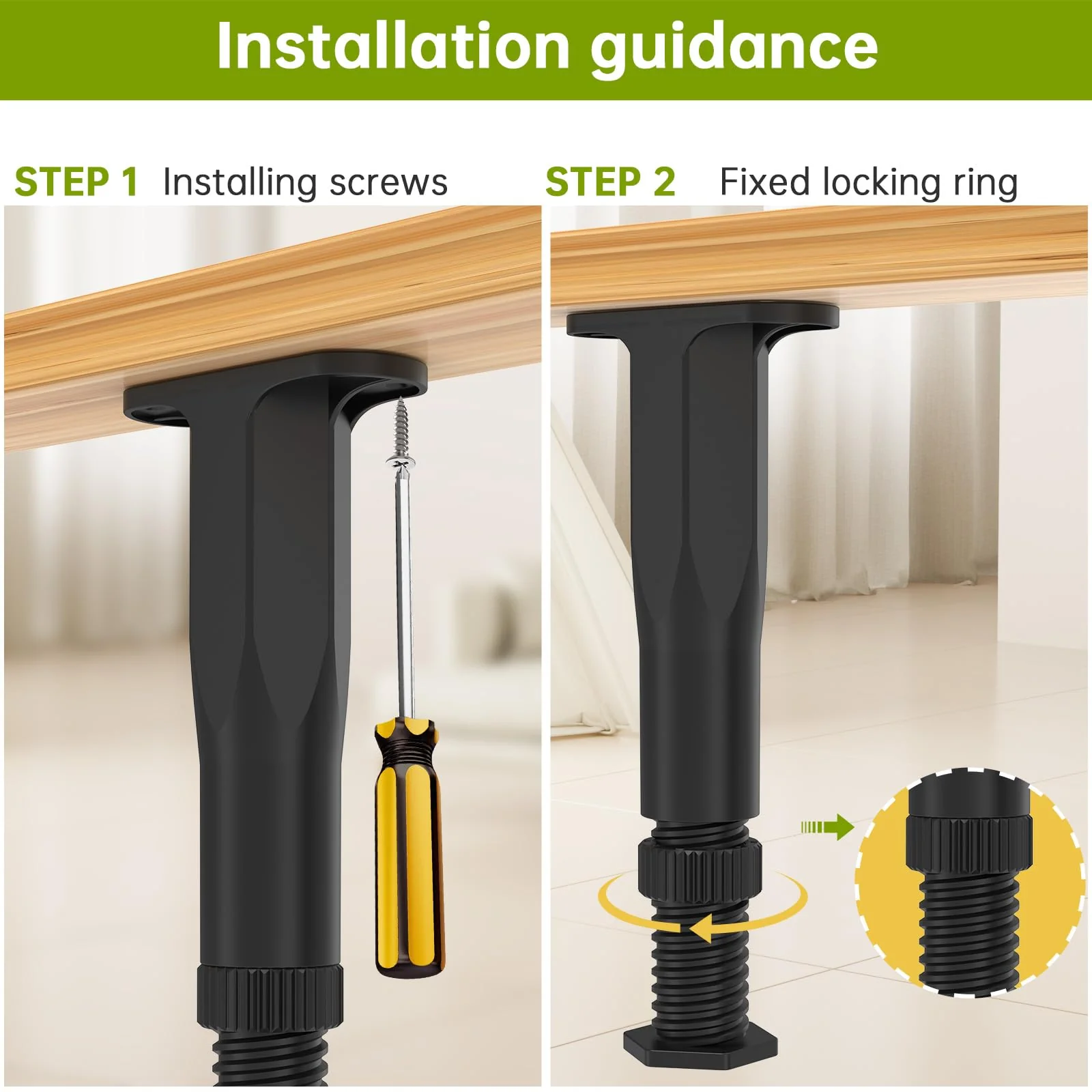 Sakerplus 6 Pcs Adjustable Height Bed Support Legs - Image 6