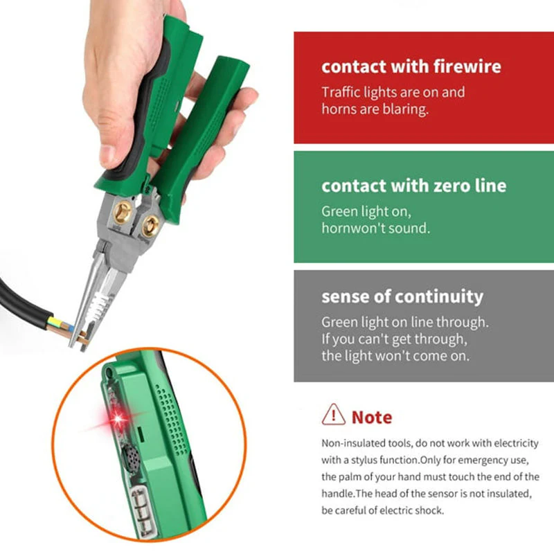 Sakerplus 8-in-1 Voltage Testing Wire Stripper Pliers - Image 5