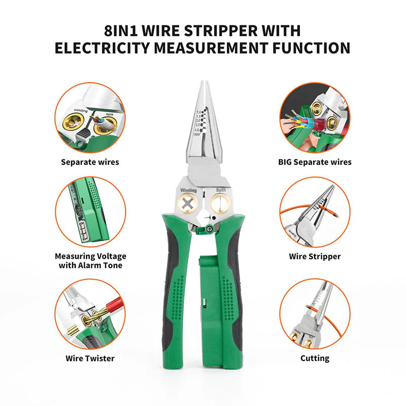Sakerplus 8-in-1 Voltage Testing Wire Stripper Pliers - Image 6