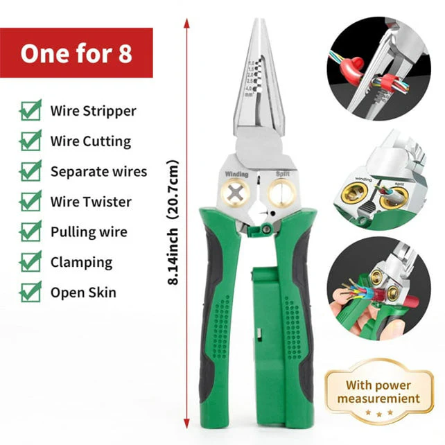 Sakerplus 8-in-1 Voltage Testing Wire Stripper Pliers - Image 8