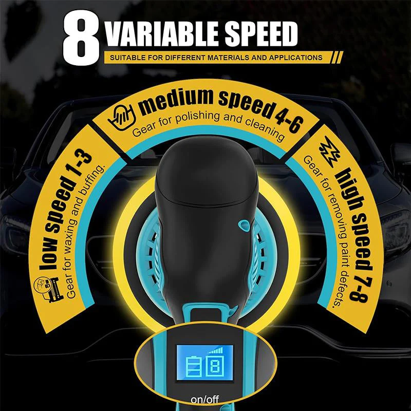 Sakerplus 8-Speed Cordless Car Polishing Machine - Image 4